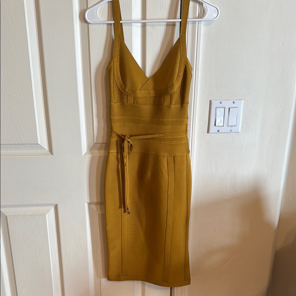 House of CB Elegant Gold / Mustard Yellow Women's Dress